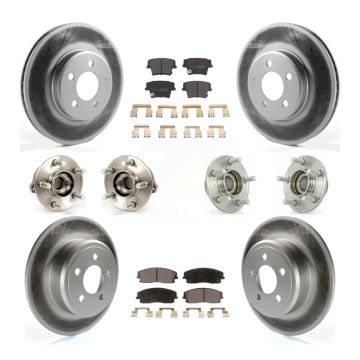 Front Rear Hub Bearing Coated Brake Rotor & Pad Kit (10Pc) For Dodge Chrysler 300 Charger KBB-111598