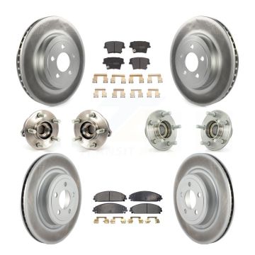 Front Rear Hub Bearings Coated Disc Brake Rotors And Pads Kit (10Pc) For Dodge Charger KBB-111600