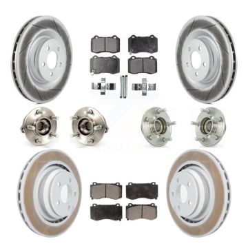 Front Rear Hub Bearing Coated Brake Rotor & Pad Kit (10Pc) For Dodge Chrysler 300 Charger KBB-111601