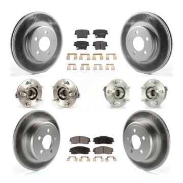 Front Rear Hub Bearing Coated Brake Rotor & Pad Kit (10Pc) For Dodge Charger Chrysler 300 KBB-111605