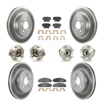 Front Rear Hub Bearing Coated Brake Rotor & Pad Kit (10Pc) For Chrysler 300 Dodge Charger KBB-111606