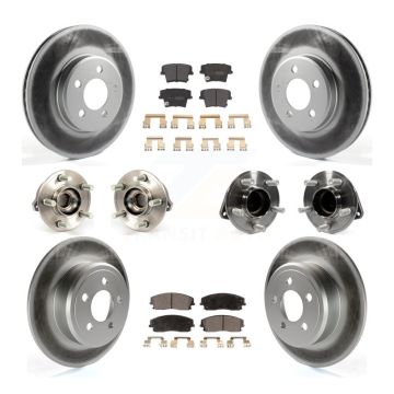 Front Rear Hub Bearing Coated Brake Rotor & Pad Kit (10Pc) For Chrysler 300 Dodge Charger KBB-111608