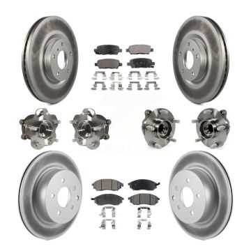 Front Rear Hub Bearing Coated Brake Rotor Pads Kit (10Pc) For INFINITI EX35 QX50 EX37 G25 KBB-111630