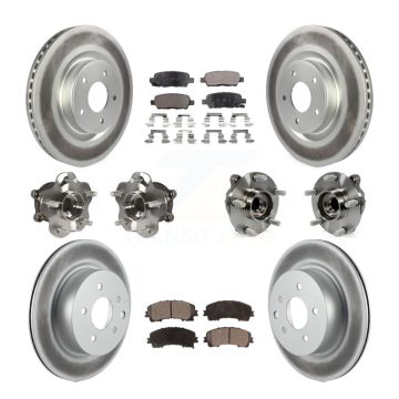 Front Rear Hub Bearing Coated Brake Rotor Pads Kit (10Pc) For 2016-2017 INFINITI QX50 RWD KBB-111633