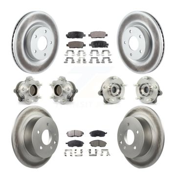 Front Rear Hub Bearings Coated Disc Brake Rotors And Pads Kit (10Pc) For Nissan Altima KBB-111641
