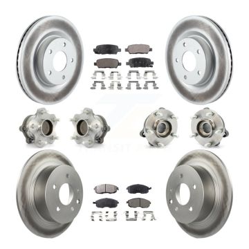 Front Rear Hub Bearings Coated Disc Brake Rotors And Pads Kit (10Pc) For Nissan Altima KBB-111643