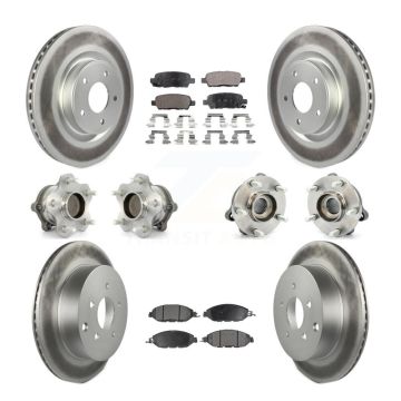 Front Rear Hub Bearing Coat Brake Rotor Pads Kit (10Pc) For Nissan Pathfinder Murano QX60 KBB-111646