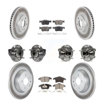 Front Rear Hub Bearing Coated Disc Brake Rotor Pad Kit (10Pc) For Ford Fusion Lincoln MKZ KBB-111679