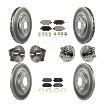 Front Rear Hub Bearing Coated Brake Rotor & Pad Kit (10Pc) For 2015-2017 Chrysler 200 AWD KBB-111684