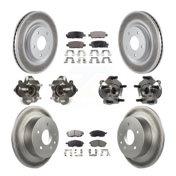 Front Rear Hub Bearing Coated Brake Rotor & Pad Kit (10Pc) For Nissan Sentra Turbocharged KBB-111692