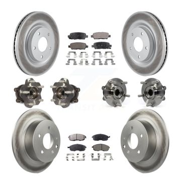 Front Rear Hub Bearings Coated Disc Brake Rotors And Pads Kit (10Pc) For Nissan Juke KBB-111698