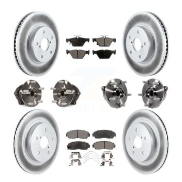Front Rear Hub Bearing Coated Brake Rotor Pad Kit (10Pc) For 2016-2019 Subaru Legacy 2.5L KBB-111703
