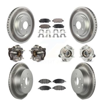 Front Rear Hub Bearing Coat Brake Rotor Pads Kit (10Pc) For Nissan Pathfinder Murano QX60 KBB-111705