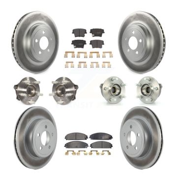 Front Rear Hub Bearing Coated Brake Rotor & Pad Kit (10Pc) For Dodge Charger Chrysler 300 KBB-111722