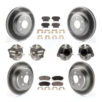 Front Rear Hub Bearing Coated Brake Rotor & Pad Kit (10Pc) For Dodge Charger Chrysler 300 KBB-111724