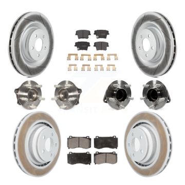Front Rear Hub Bearings Coated Disc Brake Rotors And Pads Kit (10Pc) For Dodge Charger KBB-111728