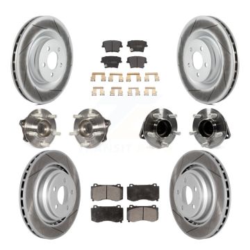 Front Rear Hub Bearings Coated Disc Brake Rotors And Pads Kit (10Pc) For Dodge Charger KBB-111730