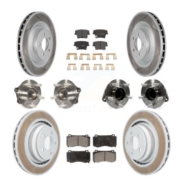 Front Rear Hub Bearings Coated Disc Brake Rotors And Pads Kit (10Pc) For Dodge Charger KBB-111734