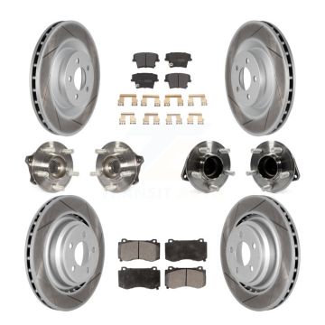 Front Rear Hub Bearings Coated Disc Brake Rotors And Pads Kit (10Pc) For Dodge Charger KBB-111736