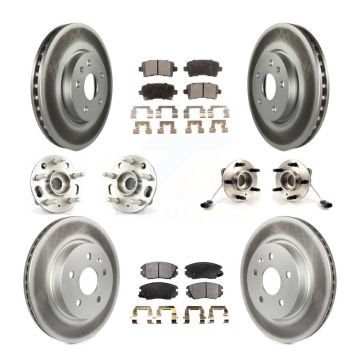 Front Rear Hub Bearing Coated Disc Brake Rotors And Pads Kit (10Pc) For 2010 Buick Allure KBB-111749