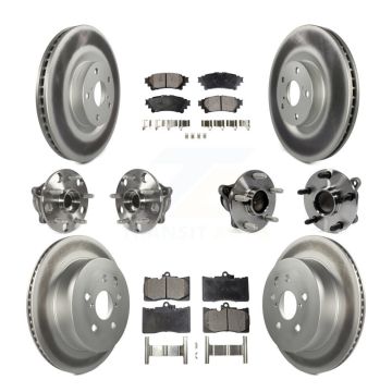 Front Rear Hub Bearing Coat Brake Rotor Pads Kit (10Pc) For 14-15 Lexus IS350 C F Sport KBB-111759