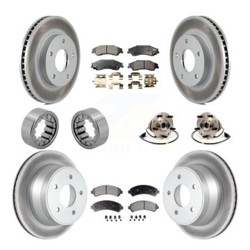 Front Rear Hub Bearing Coat Brake Rotor Pads Shoe Kit (10Pc) For Chevrolet GMC Blazer S10 KBB-111783