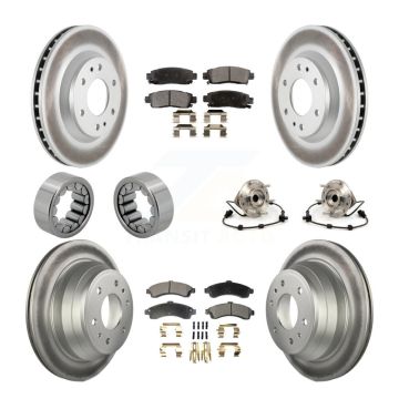 Front Rear Hub Bearing Coat Brake Rotor Pad Shoe Kit (10Pc) For GMC Envoy Chevrolet Buick KBB-111784