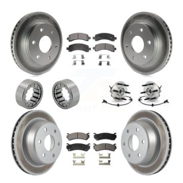 Front Rear Hub Bearing Coated Brake Rotor Pads Shoe Kit (10Pc) For Chevrolet Express 1500 KBB-111792