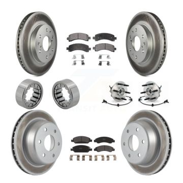 Front Rear Hub Bearing Coated Brake Rotor Pads Shoe Kit (10Pc) For Chevrolet Express 1500 KBB-111793