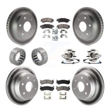 Front Rear Hub Bearing Coat Brake Rotor Pads Shoe Kit (10Pc) For Chevrolet Silverado 1500 KBB-111795