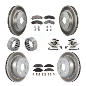 Front Rear Hub Bearing Coated Brake Rotor Pads Shoe Kit (10Pc) For Chevrolet Express 1500 KBB-111800