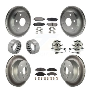 Front Rear Hub Bearing Coated Disc Brake Rotor & Pads Shoe Kit (10Pc) For GMC Sierra 1500 KBB-111801