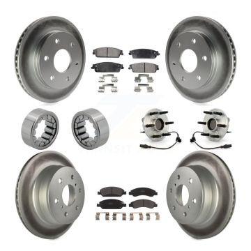 Front Rear Hub Bearing Coated Disc Brake Rotor & Pads Shoe Kit (10Pc) For GMC Sierra 1500 KBB-111806