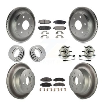 Front Rear Hub Bearing Coated Disc Brake Rotor & Pads Shoe Kit (10Pc) For GMC Sierra 1500 KBB-111892