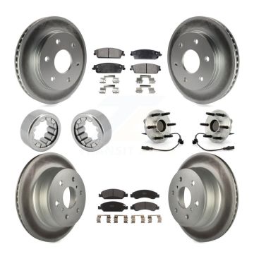 Front Rear Hub Bearing Coated Disc Brake Rotor & Pads Shoe Kit (10Pc) For GMC Sierra 1500 KBB-111895