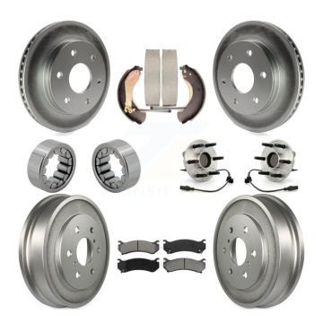 Front Rear Hub Bearing Coat Brake Rotor Pads Shoe Kit (10Pc) For Chevrolet Silverado 1500 KBB-111934