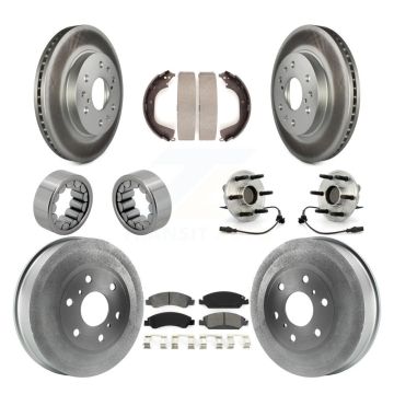 Front Rear Hub Bearing Coat Brake Rotor Pad Shoe Kit (10Pc) For GMC Sierra 1500 Chevrolet KBB-111938