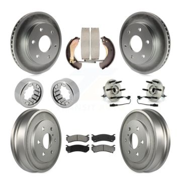 Front Rear Hub Bearing Coat Brake Rotor Pads Shoe Kit (10Pc) For Chevrolet Silverado 1500 KBB-111950