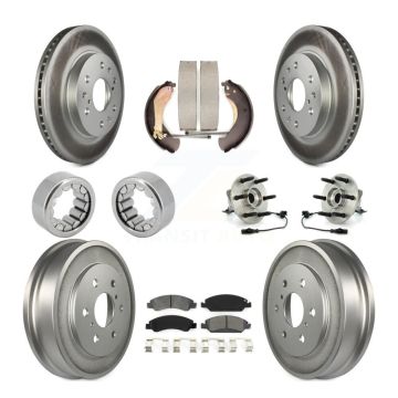 Front Rear Hub Bearing Coat Brake Rotor Pads Shoe Kit (10Pc) For Chevrolet Silverado 1500 KBB-111951