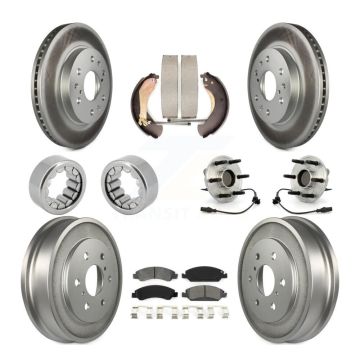Front Rear Hub Bearing Coat Brake Rotor Pads Shoe Kit (10Pc) For Chevrolet Silverado 1500 KBB-111953