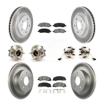 Front Rear Hub Bearings Coated Disc Brake Rotors And Pads Kit (10Pc) For Buick Lucerne KBB-111966