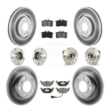 Front Rear Hub Bearing Coat Brake Rotor Pad Kit (10Pc) For 2007-2009 Volkswagen Golf City KBB-111968