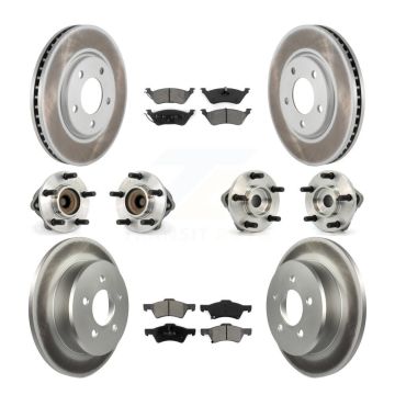 Front Rear Hub Bearing Coat Brake Rotor Pad Kit (10Pc) For Dodge Grand Caravan Chrysler & KBB-111980