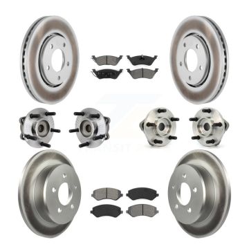 Front Rear Bearing Coat Brake Rotor Pads Kit (10Pc) For Dodge Caravan Grand Chrysler Town KBB-111981