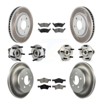 Front Rear Bearing Coat Brake Rotor Pads Kit (10Pc) For Dodge Grand Caravan Chrysler Town KBB-111984