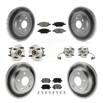 Front Rear Hub Bearing Coated Brake Rotor Pad Kit (10Pc) For Saturn Ion With 4 Lug Wheels KBB-112000