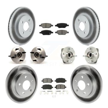 Front Rear Hub Bearing Coated Brake Rotor Pad Kit (10Pc) For 2007-2010 Pontiac G5 Non-ABS KBB-112002