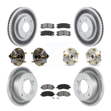 Front Rear Hub Bearing Coated Disc Brake Rotor And Pads Kit (10Pc) For Mitsubishi Eclipse KBB-112009