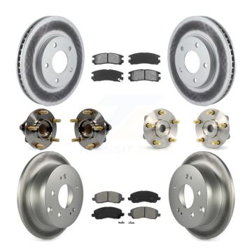 Front Rear Hub Bearing Coated Disc Brake Rotors And Pads Kit (10Pc) For Mitsubishi Galant KBB-112010