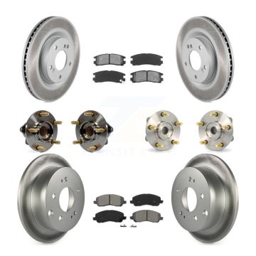 Front Rear Hub Bearing Coat Brake Rotor Pad Kit (10Pc) For Mitsubishi Eclipse To 10 31 05 KBB-112011